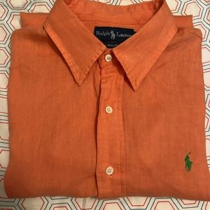 Orange Ralph Lauren linen shirt